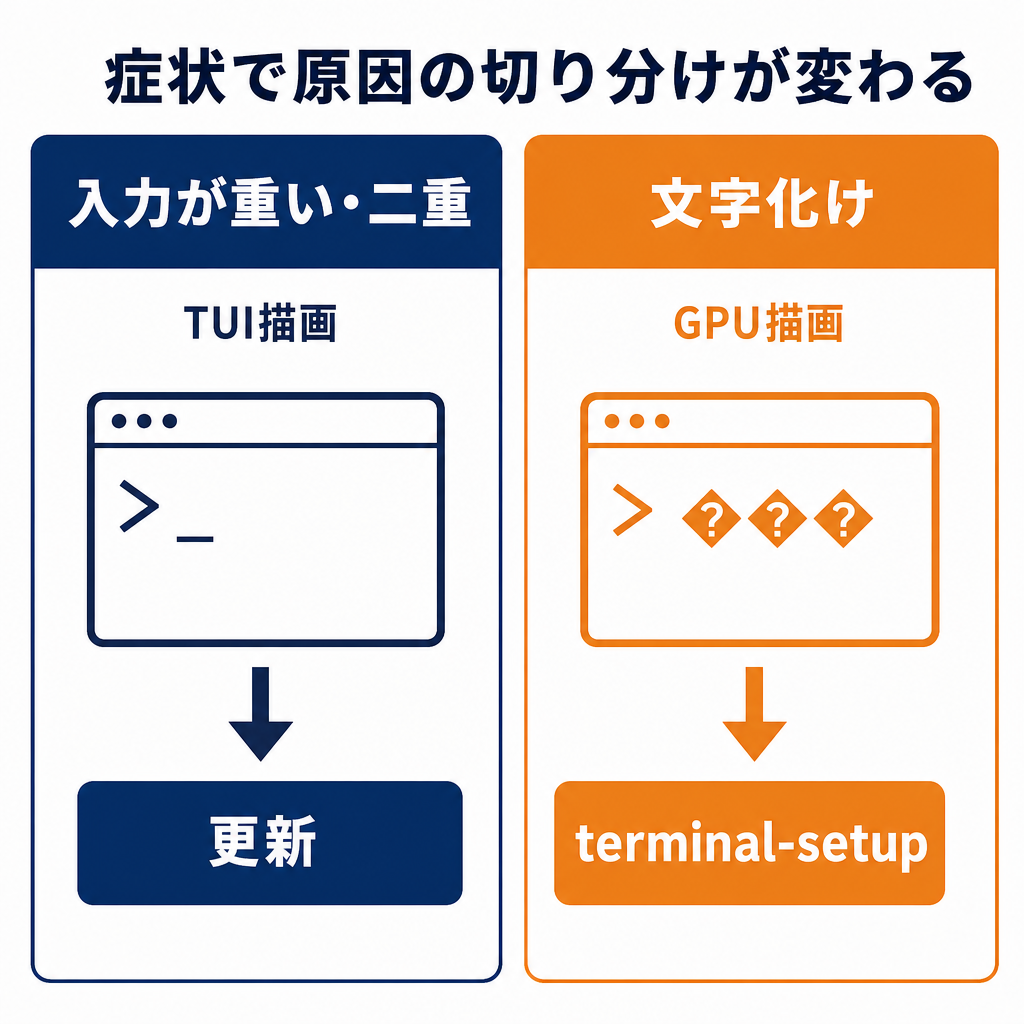 症状で原因の切り分けが変わる